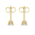 thumbnail image 4 of Clara Pucci 0.5Ct Synthetic White Sapphire Round Cut VVS1 Push Back Stud 14k Solid hypoallergenic Gold Designer Earrings For April, 4 of 7