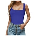 thumbnail image 1 of Tops plus Size Crop Tops Women Square Neck Sleeveless Double Layer Tight Tank Top For Women, 1 of 5