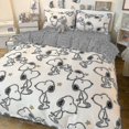 thumbnail image 1 of 3/4 Piece Set Kawaii Snoopy Cartoon Cotton Quilt Cover Sheet Pillow Case Anime Comfortable Soft Household Bedding Article Gifts shinubibai 4piece set180x220cm, 1 of 1