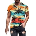 thumbnail image 2 of Zylanna Men's T-Shirts Tee, Summer Crew Neck Short Sleeve Hawaii Print Fashion Tops for Mens Multicolor, 2 of 5