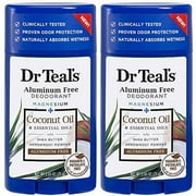 Dr Teal s Aluminum Free Deodorant - Coconut Oil - Paraben & Phthalate Free - 2.65 oz Pack of 2