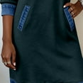 thumbnail image 4 of Sokhug Women’s Hooded Paneled Denim Sweatshirt Dress Long Sleeve Midi Dress with Pockets Casual Fall Winter Cozy Outfit, 4 of 8