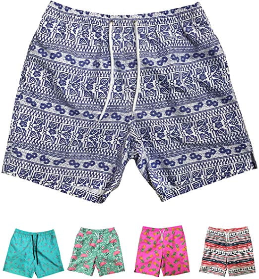 Boys Scouts Otter Pattern Comfortable Quick Dry Swim Trunks Elastic Drawstring Surfing Shorts with Pocket