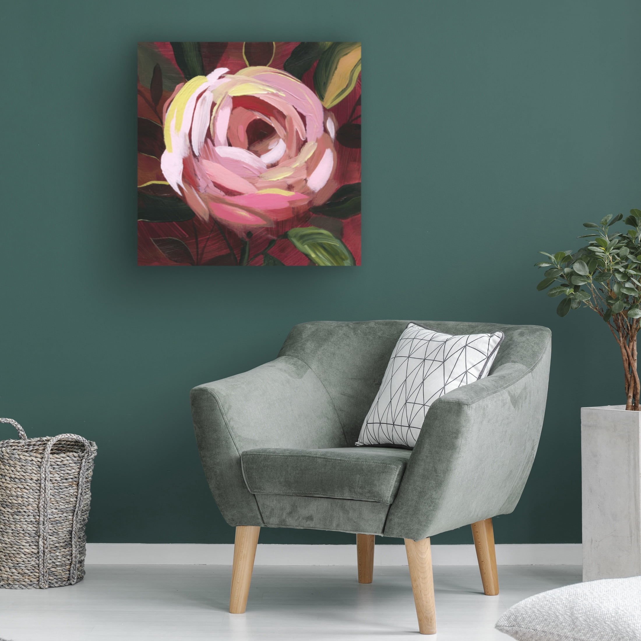 Trademark Fine Art Grace Popp Brushy Rose II Canvas Wall Art
