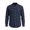 thumbnail image 4 of YODETEY Men’s Band Collar Long Sleeve Linen Blend Button-Down Shirt,Big and Tall Navy,Size S-5XL, 4 of 6