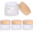 thumbnail image 5 of 30 Gram/ml Glass Cosmetic Containers with lids，Round Frosted Glass Jars with Leakproof lids,Small Empty Glass Sample Jars for Makeup Lip Scrub Balm Lotions Sample Eye Creams DIY (4 PACK 30ML), 5 of 9