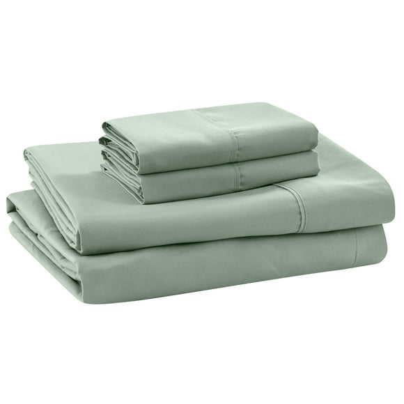 Modern Threads Soft Microfiber Solid Sheets - Luxurious Microfiber Bed Sheets - Includes Flat Sheet Fitted Sheet with Deep Pockets & Pillowcases Seafoam Queen