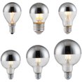thumbnail image 4 of Bombilla de filamento LED G95 E27, 6 W, cabeza de espejo negro, 2700 K, blanco cálido, corona negra, bombilla cromada sin sombra, paquete de 2[Clase energética A+] Afortunado Sencillez, 4 of 5