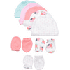 Hudson Baby Unisex Cotton Cap and Scratch Mitten Set