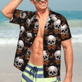 thumbnail image 5 of Lsque Butterfly Skull pattern Hawaiian Shirt for Men, Unisex Summer Beach Casual Short Sleeve Button Down Shirts-XX-Large, 5 of 9