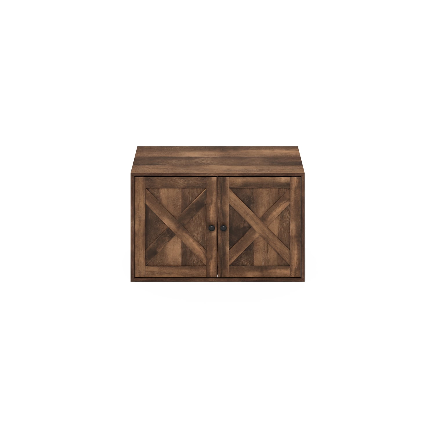Cat Litter Box Enclosure - Rustic Brown - Hidden Litter Box with Magnet Door