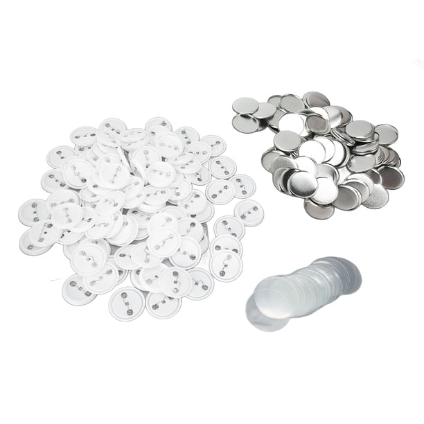 Piezas de botón con pin en la parte posterior Bling Bling kit de Insignia 100 pines de botón blanco