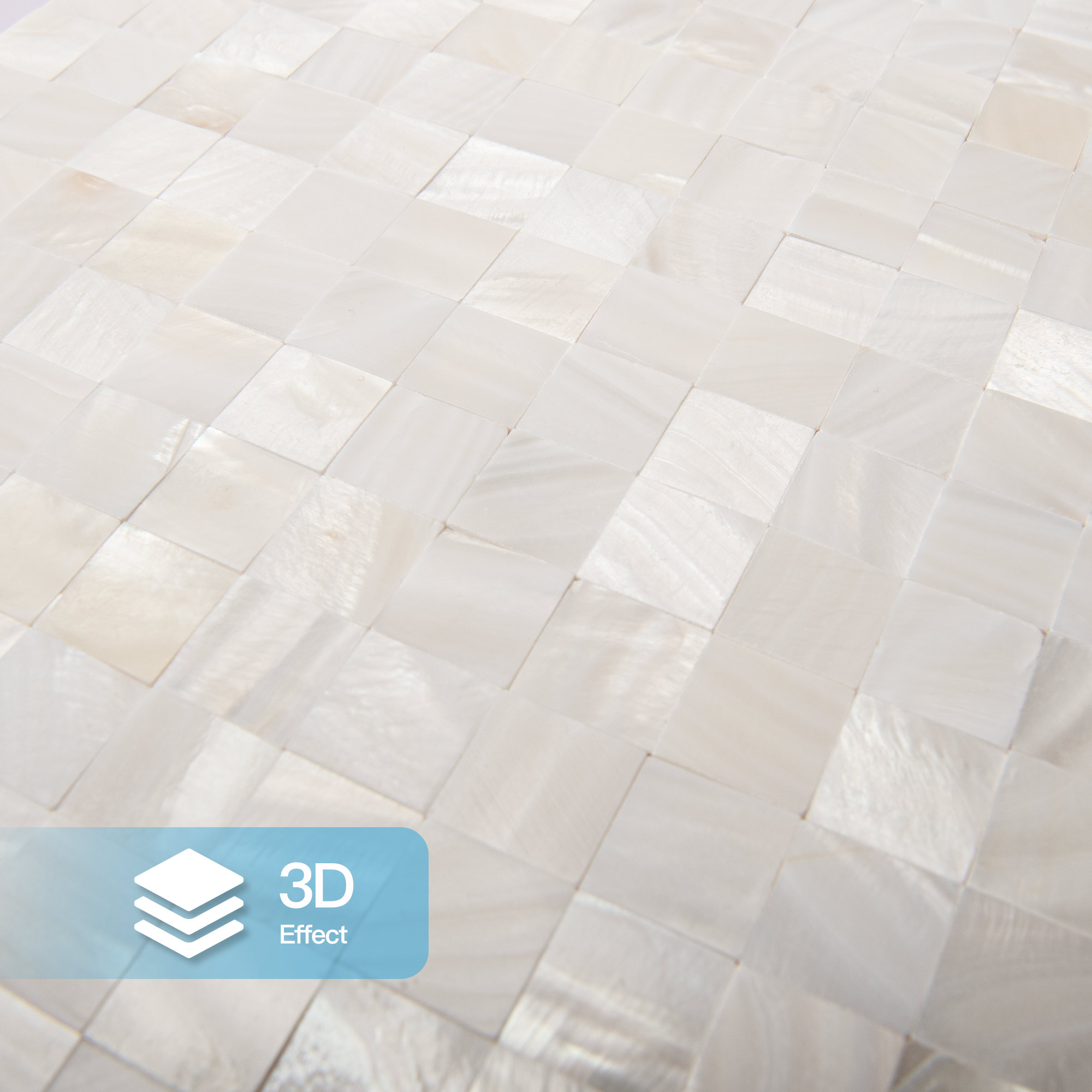Art3d Mother of Pearl Shell Mini Square Seamless Mosaic Tile for Kitchen Backsplash, Nature Pearl, 12" L X 12" W,(6 Sheets)