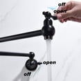 thumbnail image 5 of Cfowner Wall Mount Kitchen Faucet with Double Joint Swing Arm, Pot Filler Folding Faucet for Bar Home Living Room, 5 of 7