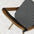 thumbnail image 6 of Emma + Oliver Set of Two Stacking Bistro Chairs with Black and White PE Seat and Back and Bamboo Finished Aluminum Frame for Indoor/Outdoor Use, 6 of 12