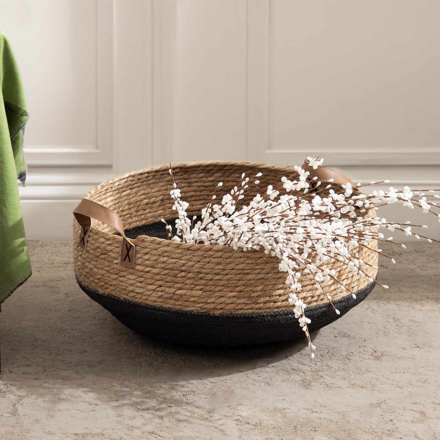 hometrends Chobra Two-Tone Storage Basket with Handles