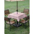 thumbnail image 4 of Outdoor Tablecloths with Umbrella Hole & Zipper, Pink 54x54 Inch Square Tablecloths, Modern Abstract Art Ombre Striped Waterproof Table Cloth, Patio/Pool/Picnic Table Covers, 4 of 8