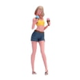 thumbnail image 1 of Figura de niña a escala 1:64, figura femenina pequeña, decoración arquitectónica de tren, niña pintada a mano con cabello corto, sosteniendo un helado, 1 of 9
