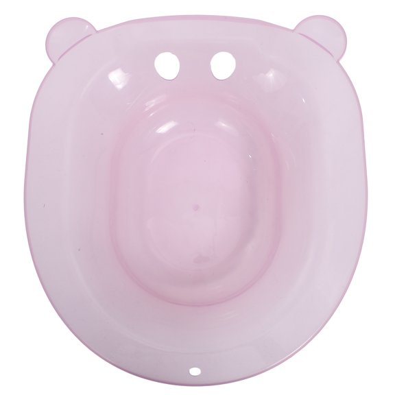 MOVTOTOP 1Set Transparent Pink Sitz Bath Basin Hemorrhoids Relief Safe and Strong Design 14.8x13.6x3.9in