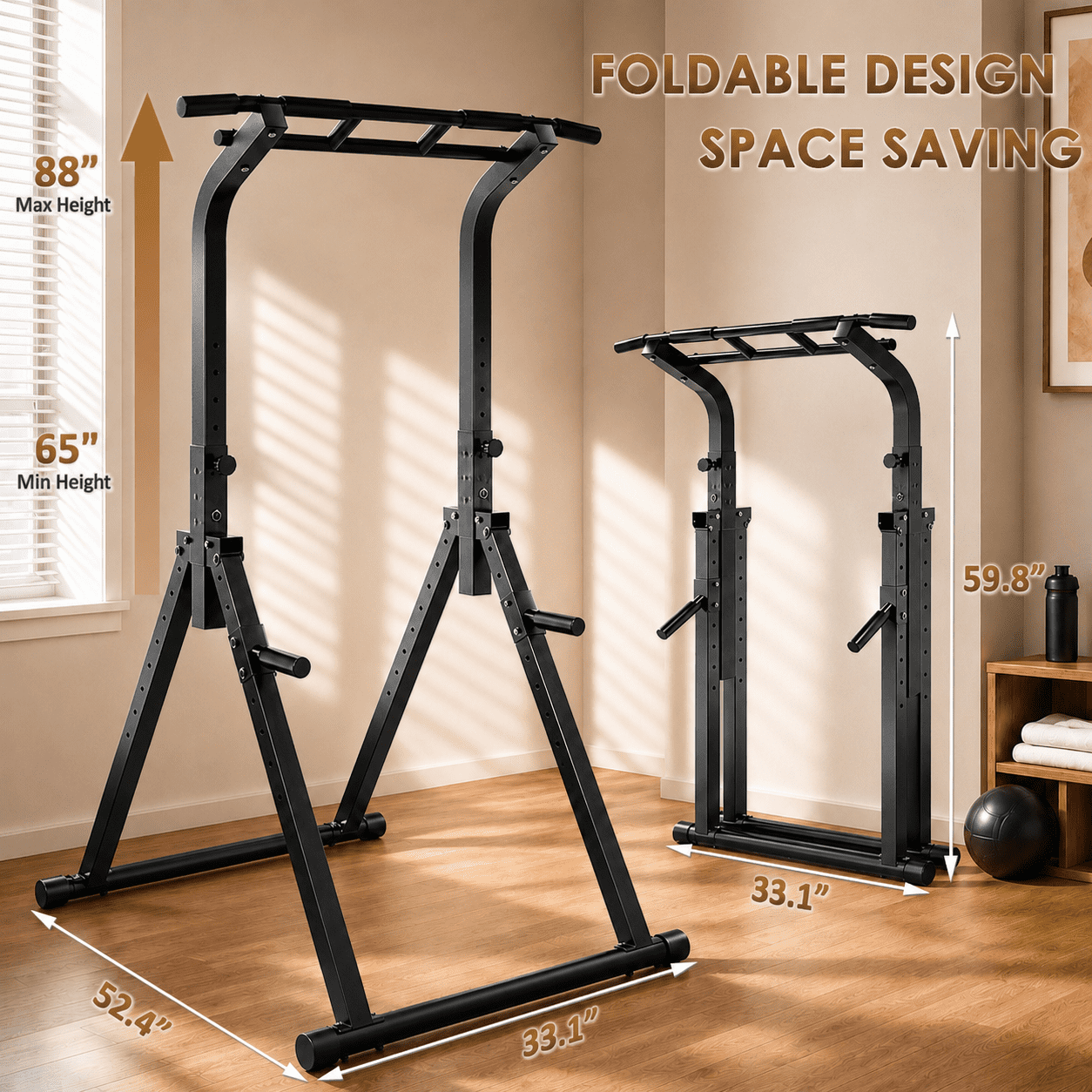 Wesfital Pull Up & Dip Bar Station, Multi-Function Home Gym Strength Training Equipment for Men & Women Muscle Building