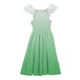 thumbnail image 5 of Kogui Little Girl Dresses Girls Summer Short Sleeve Dress A Line Swing Basic Twirl Party Dresses Size 9-10 (Green,9-10 Years), 5 of 6
