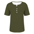 thumbnail image 3 of yunLCZ Basic T Shirts Women's Fashion Casual Solid Color Button Short Sleeve Top T Shirt Office Shirts Camouflage XXL, 3 of 4