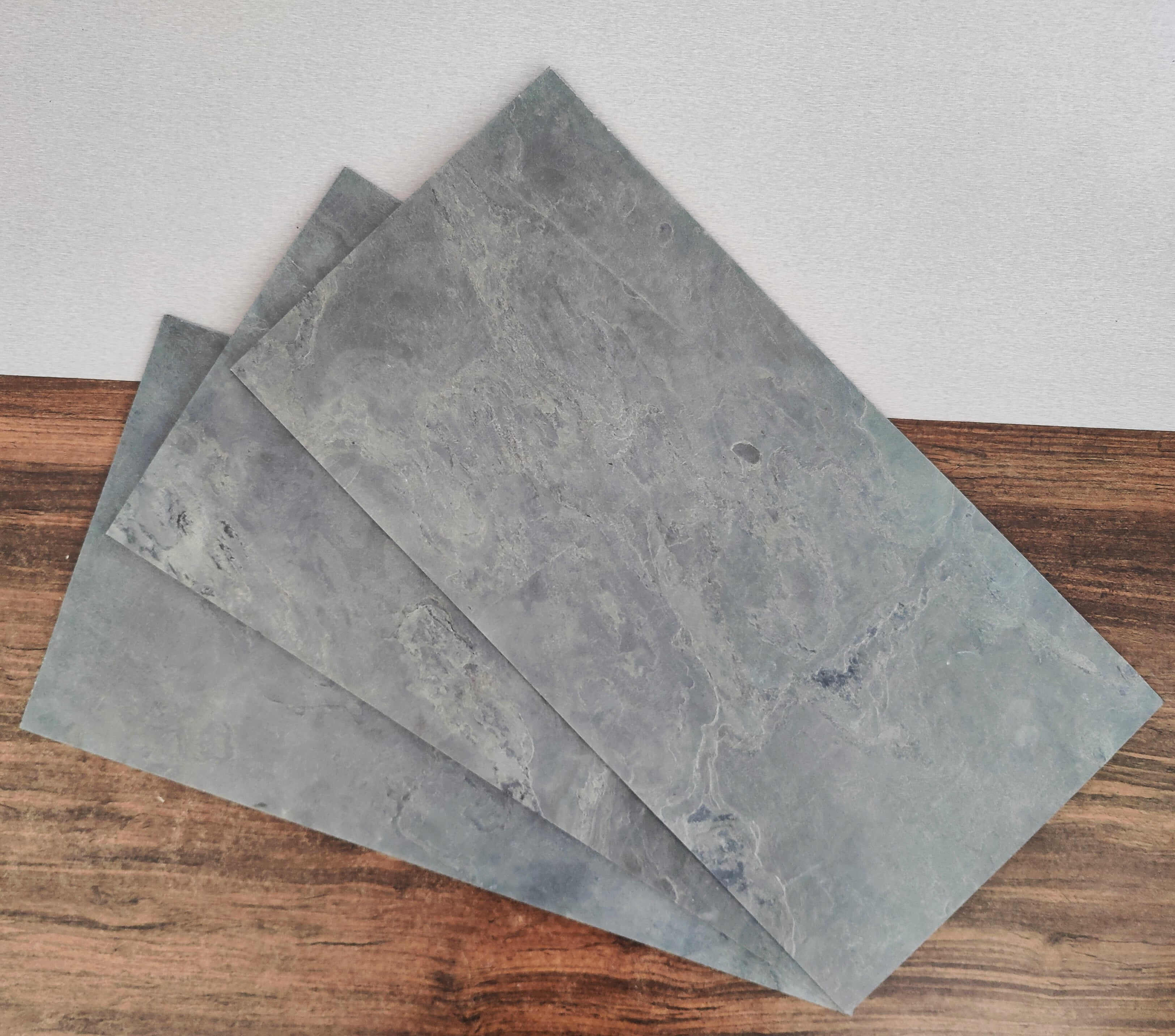 Dundee Deco Veneer Wall Panels, Peel and Stick DIY Slate Stone Finish Tiles for Wall or Backsplash, Made with Real Stone in Deccan Gold, SAMPLE 6" x 6"