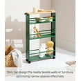 thumbnail image 5 of Yamazaki Home Slim Storage Cart, Forest Green, Steel, Supports 26.4 pounds, Handle, Wheels, Minimal Assembly, 5 of 8