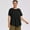 Black, variant on Women's Plus Size Workout Tops， Short Sleeve Athletic Shirts， Moisture-Wicking Yoga Tops， Loose-Fit T-Shirts