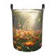 thumbnail image 1 of Balery Butterflies In Flower Field Cesta de ropa redonda con asas, impermeable, independiente, para ropa, juguetes, dormitorio y familia-Medium, 1 of 6