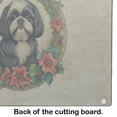 thumbnail image 3 of Shih Tzu Christmas Flowers Glass Cutting Board 12 in x 15 in, 3 of 5