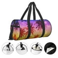 thumbnail image 5 of Haiem Palm Trees at Sunset Pattern Gym Bag for Women Men, Waterproof Travel Duffel Bags, Personal Item Travel Bag Weekender Bag with Shoes Compartment & Wet Pocket, 5 of 8
