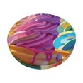 thumbnail image 1 of Balery Rainbow Melting Ice Cream Fundas de asiento para taburete de bar redondo de tela de terciopelo ajustables que protegen de arañazos y manchas para sillas de 14 a 17 pulgadas.-12 inch, 1 of 7