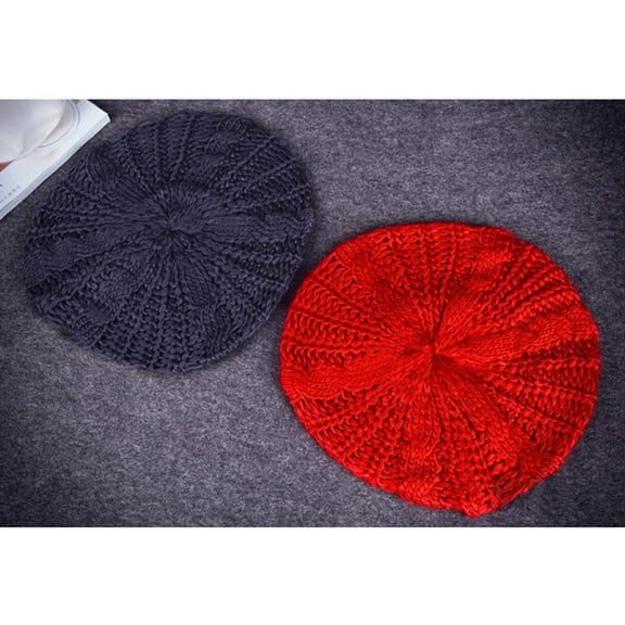 FELTECHELECTR 1Pack Chunky Knit Beanie Hat Dark Grey Woolen Yarn Warmth For Women Outdoors