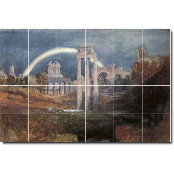 Ceramic Tile Mural-Joseph Turner Landscapes Painting 369. 72" w x 48" h using (24) 12 x 12 ceramic tiles