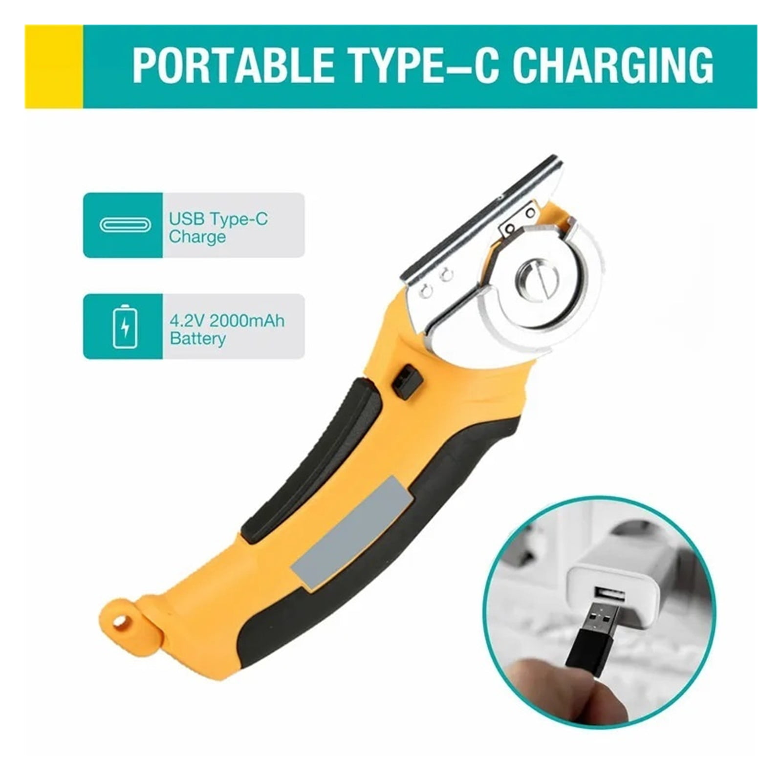 Electric Scissors Rechargeable Cordless Electric Cutter Shear For Cardboard Leather Fabric Scrapbook Carpet Electric Rotary Cutt ,Lightweight and Comfortable