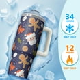 thumbnail image 4 of Reindeer 30oz Christmas Stainless Steel Coffee Tumbler with Handle and Straw, Holiday Leak Proof Travel Mug, Winter Insulated Cup Gift, 4 of 5