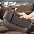 thumbnail image 6 of Car Leather Cup Holder Gap Bag, seat Gap Storage Box, with Water Cup Holder Gap Storage Box, Adjustable car seat Storage Box, can Store Glasses, Phone, Keys, Cards (Brown A) (Passenger Side Brown), 6 of 14