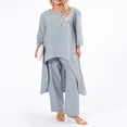 thumbnail image 2 of Women‘s Long Sleeve Irregular Tops Solid Color Pants Loungewear Sets, 2 of 9