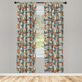 thumbnail image 3 of Ambesonne Tropical Curtains, Strelitzia Reginae Art, Pair of 28"x95", Burnt Sienna and Jade Green, 3 of 5