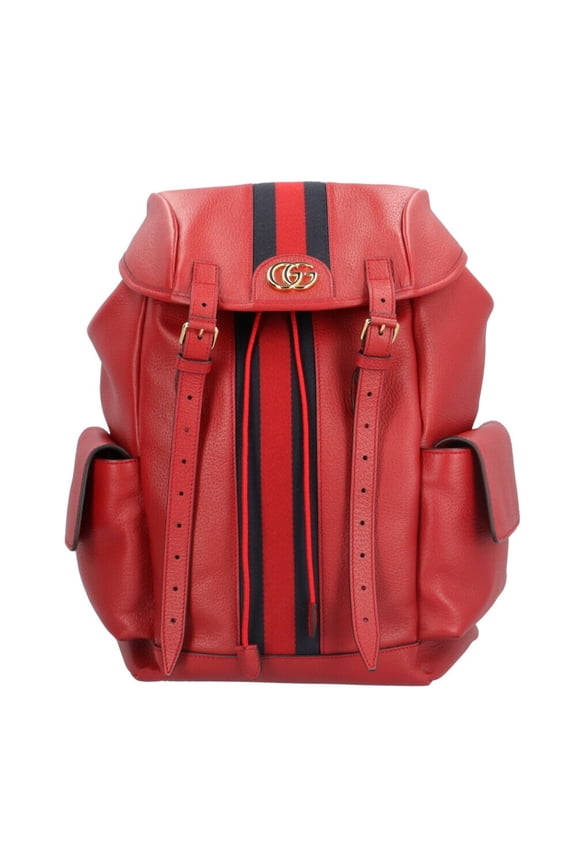 Pre-Owned Gucci Web Stripe Medium Ophidia Backpack/Daypack, Leather, 598140, Women's (Good)