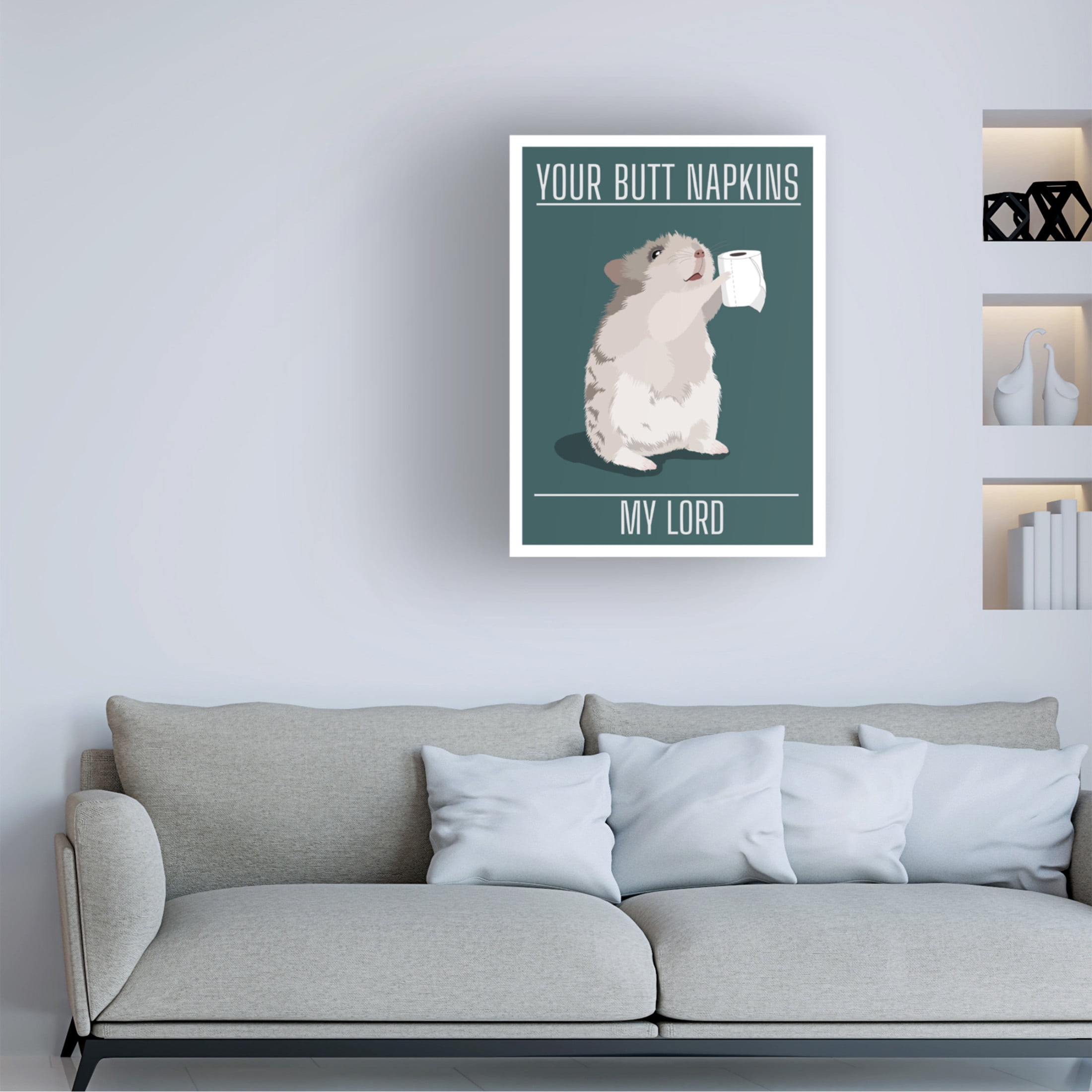 Canvas Wall Art - Bykammille 'Your Butt Napkins My Lord' Wall Art for Living Room, Bedroom, or Office Décor by Trademark Fine Art - 24 x 32 Inches