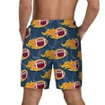 thumbnail image 3 of Sigee Burning Rugby Balls Print Mens Swim Trunks with Compression Liner Quick Dry Swim Stretch Beach Shorts with Pockets,S-3XL, 3 of 7