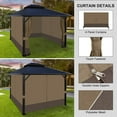 thumbnail image 5 of Aoodor 10' x 13' Gazebo Curtain Set Protecting Privacy Side Walls 4 Panels, Curtain Only - Light Coffee and Coffee, 5 of 10
