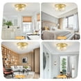 thumbnail image 3 of Gold Semi Flush Mount Ceiling Light Fixture 2-Light Ceiling Light Vintage Ceiling Lamp Farmhouse Light with Bubble Glass Shade for Living Room Bedroom Foyer Hallway, 3 of 12