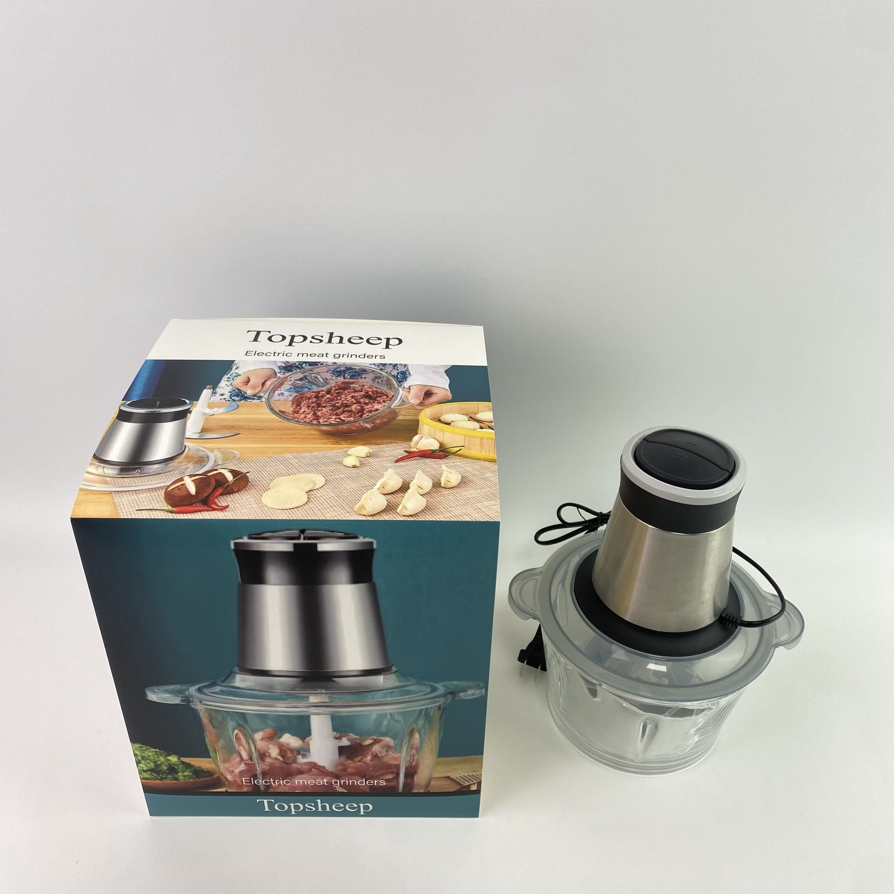 Topsheep Electric meat grinders, mincing, slicing and chopping food, electric,Electric Mini Food Chopper,USB Charging Mini Electric Garlic Chopper,Small Food Processor with Spoon and Brush