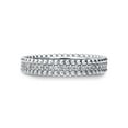 thumbnail image 2 of BERRICLE Sterling Silver Bead Wedding Rings Pave Set Round Cut Cubic Zirconia CZ Eternity Ring for Women, Rhodium Plated Size 5, 2 of 6