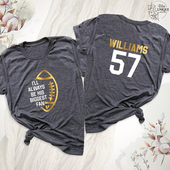 Football Mom Sister Grandma Shirt, I'Ll Always Be His Biggest Fan T-Shirt, Football Mom Shirts For Women, American Football Fan Tee, Full Size S-5XL