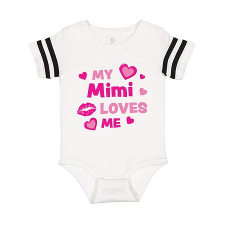 

Inktastic Valentine s Day My Mimi Loves Me Hearts and Lips Gift Baby Boy or Baby Girl Bodysuit