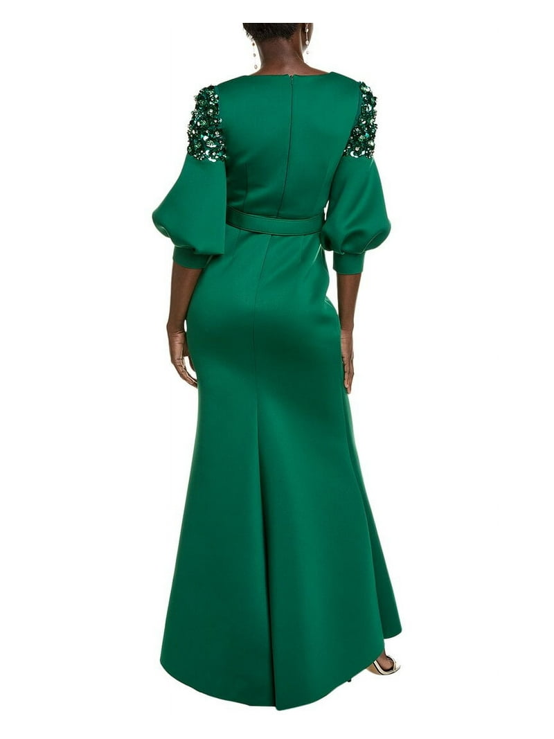 Badgley Mischka womens Embellished Balloon Sleeve Scuba Gown, 2, Green -  Walmart.com